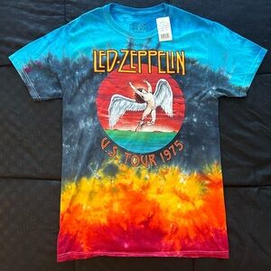 Led Zeppelin tie-dye U.S. tour 1975 short sleeve tee shirt